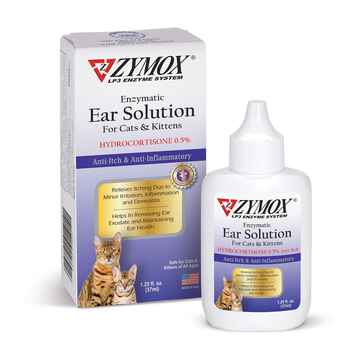 Zymox Cat & Kitten Ear Solution with 0.5% Hydrocortisone 1.25 oz. Bottle product detail number 1.0
