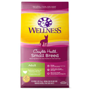 Wellness Complete Health Small Breed Adult Turkey & Oatmeal Recipe Dry Dog Food 4 lb Bag product detail number 1.0