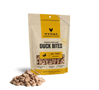 Vital Essentials Freeze Dried Raw Duck Bites Dog Treats 5.5 oz Bag product detail number 1.0