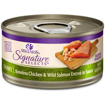 Wellness Signature Grain Free Chicken Wild Salmon for Cats 12 2.8 oz Cans product detail number 1.0