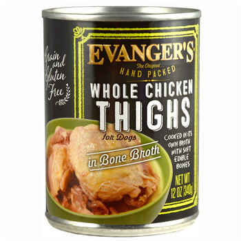 Evangers Super Premium Hand-Packed Whole Chicken Thighs Canned Dog Food 12-oz, case of 12 product detail number 1.0