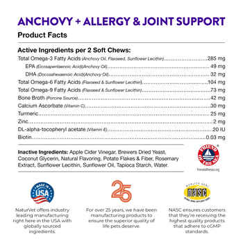 Evolutions by NaturVet Anchovy + Allergy Support Soft Chews 90ct