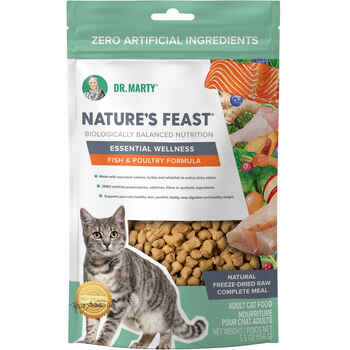 Dr. Marty Nature's Feast Essential Wellness Fish & Poultry Freeze Dried Raw Cat Food - 5.5 oz Bag product detail number 1.0