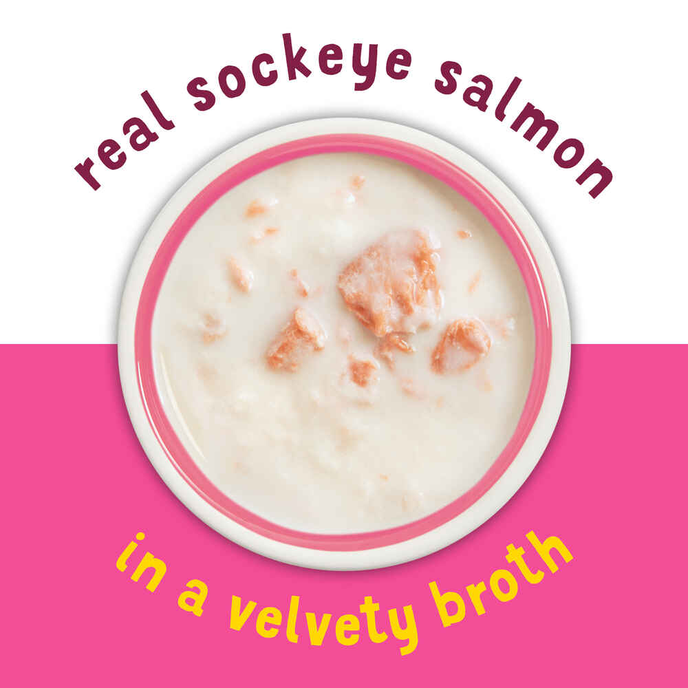 Friskies Lil' Soups with Sockeye Salmon in a Velvety Chicken Broth Cat Food Compliment Topper