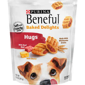 Purina Beneful Baked Delights Hugs With Real Beef & Cheese Dog Treats 8.5 oz Pouch product detail number 1.0