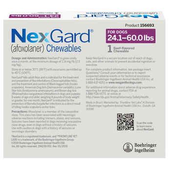 NexGard® (afoxolaner) Chewables 24 to 60 lbs, 6pk