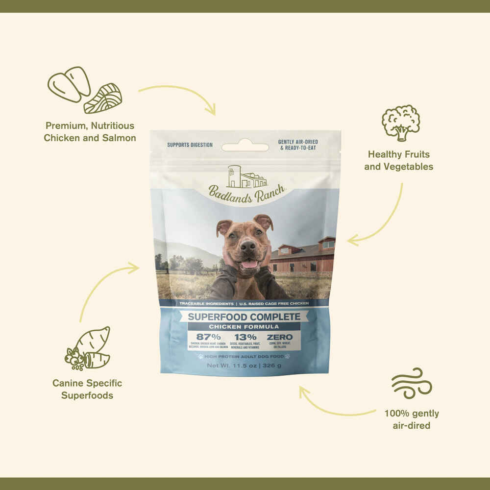 Badlands Ranch Superfood Complete Chicken Formula Air Dried Dog Food