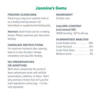 Dr. Marty Jasmine’s Gems Freeze-Dried Raw Chicken Liver Cat Treats - 4 oz Bag