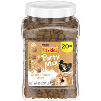 Friskies Party Mix Gravylicious Crunch Chicken & Gravy Flavors Cat Treats 20 oz Canister product detail number 1.0