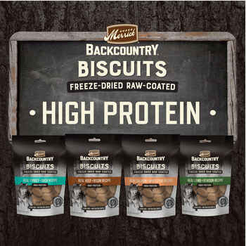 Merrick Backcountry Grain Free Beef & Bison Freeze Dried Raw Coated Biscuit Dog Treats 10-oz