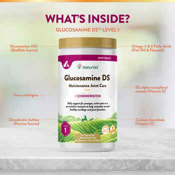 NaturVet Glucosamine DS Level 1 Maintenance Joint Care Supplement for Dogs and Cats