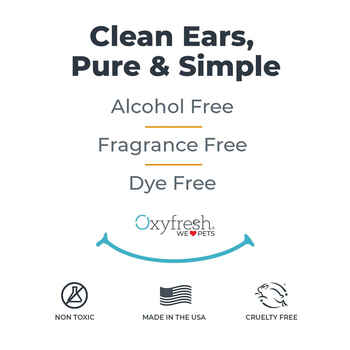 Oxyfresh Advanced Pet Ear Cleaning Solution Sensitive & Sting-Free Formula for Dogs & Cats 8 oz Bottle