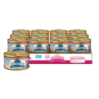 Blue Buffalo BLUE Wilderness Wild Delights Meaty Morsels Chicken and Turkey Recipe Wet Cat Food 3 oz Can - Case of 24