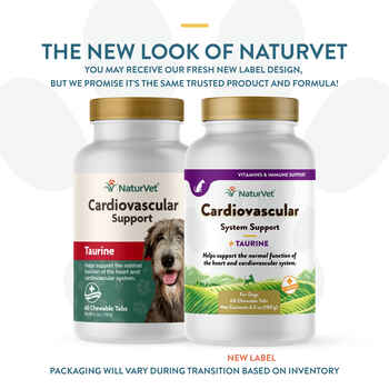 NaturVet Cardiovascular Support with Taurine Supplement for Dogs Chewable Tablets 60 ct