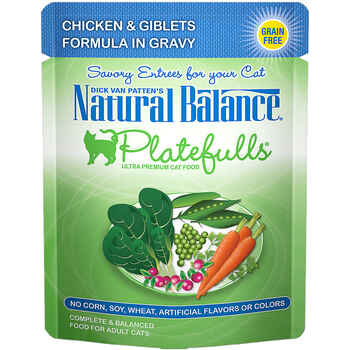 Natural Balance® Original Ultra™ Platefulls® Chicken & Giblets Recipe in Gravy Wet Cat Food 24 3oz pouches product detail number 1.0