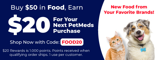 Buy $50 in Food, Earn $20 For Your Next PetMeds Purchase