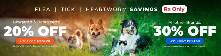 Save 30% on Flea, Tick and Heartworm
