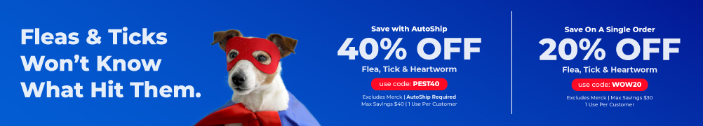Save 40% OFF Flea, Tick & Heartworm Products