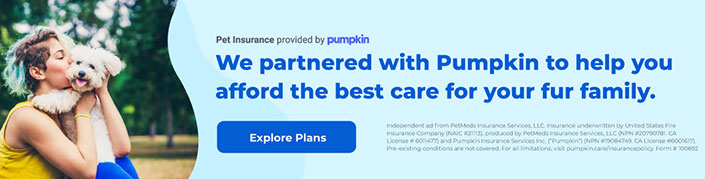 We partnered with Pumpkin to help your afford the best care for your fur family