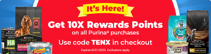 Buy Purina, Get 10x Reward Points | Use code TENX - Shop Now
