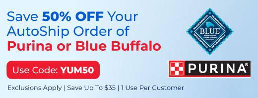 50% OFF Purina and Blue Buffalo on 1st AutoShip Order