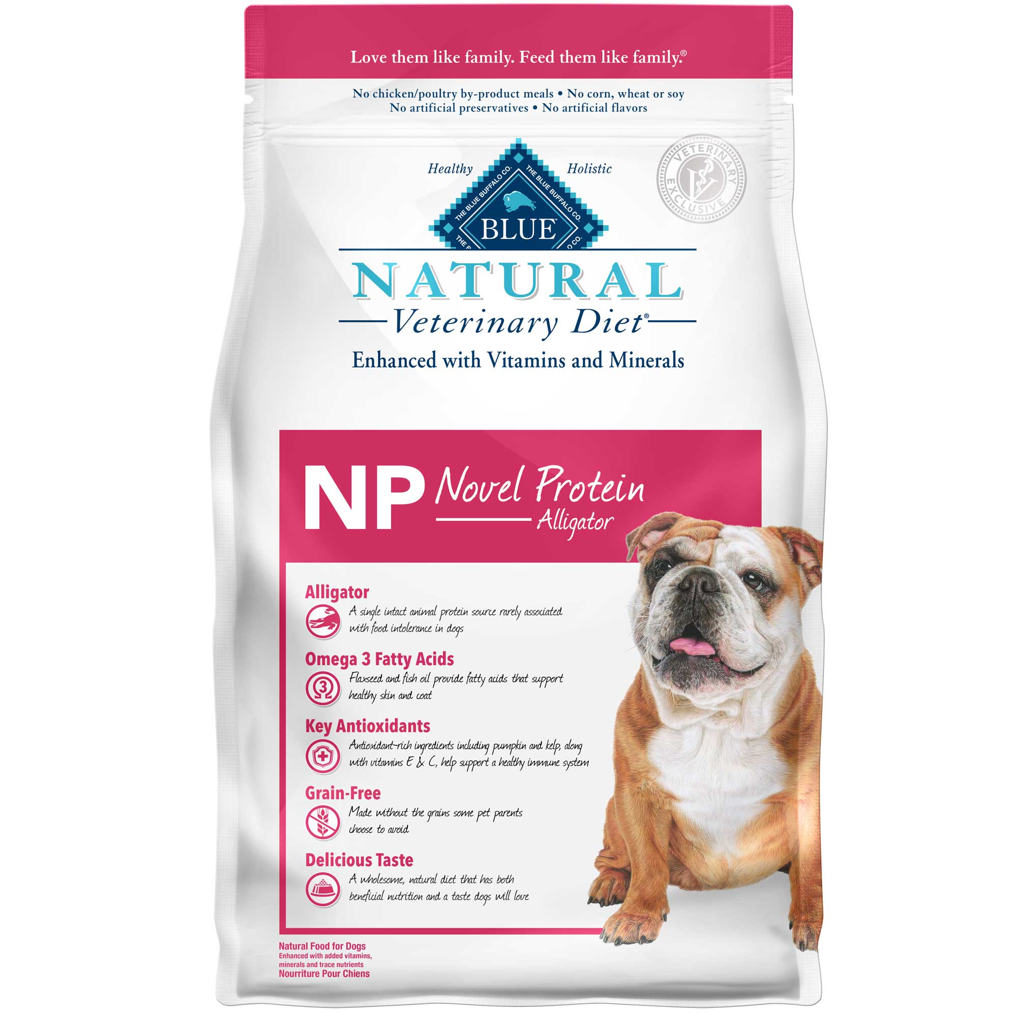 BLUE Natural Veterinary Diet NP Novel Protein-Alligator Grain-Free Dry Dog Food Usage