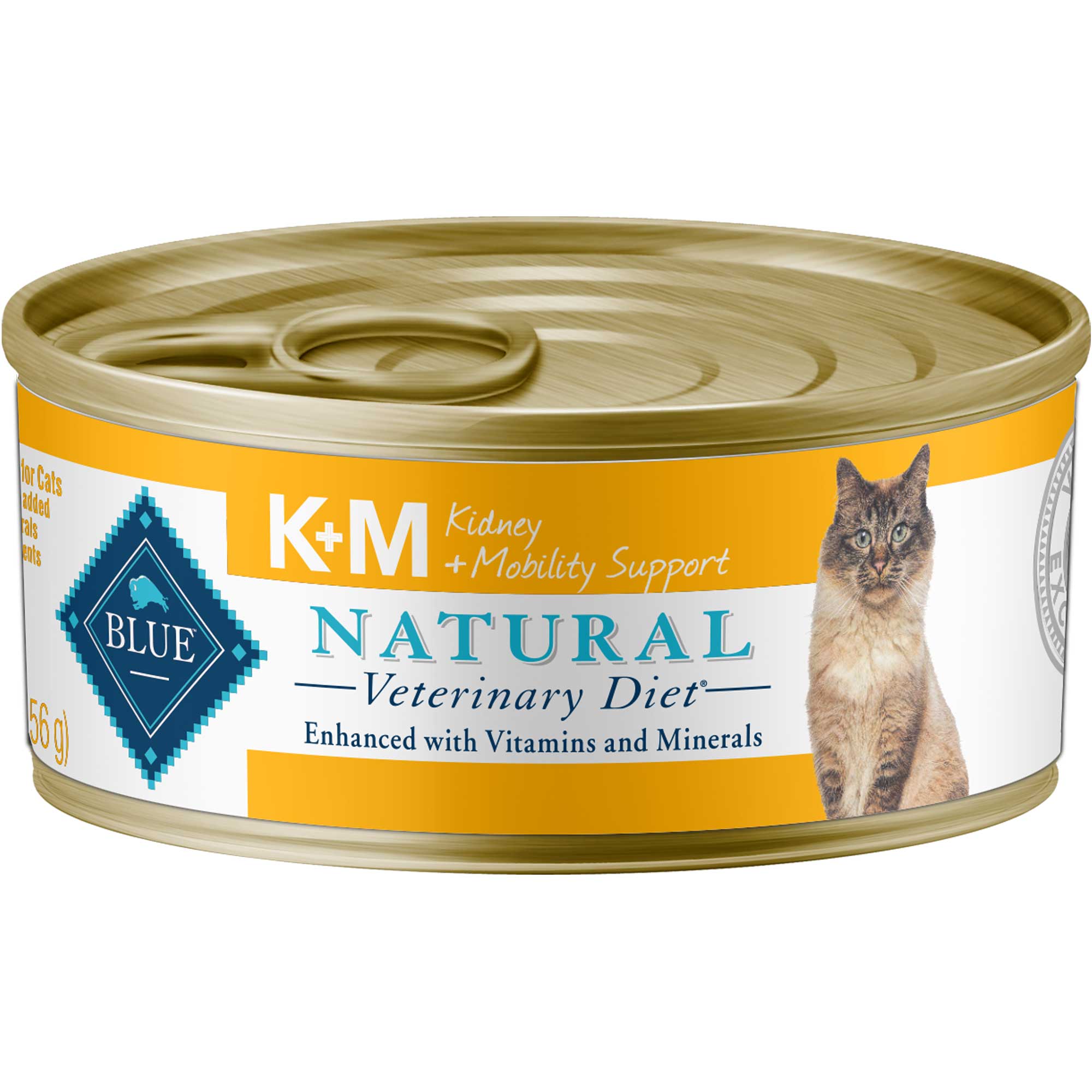 BLUE Natural Veterinary Diet K+M Kidney + Mobility Support Canned Cat Food Usage