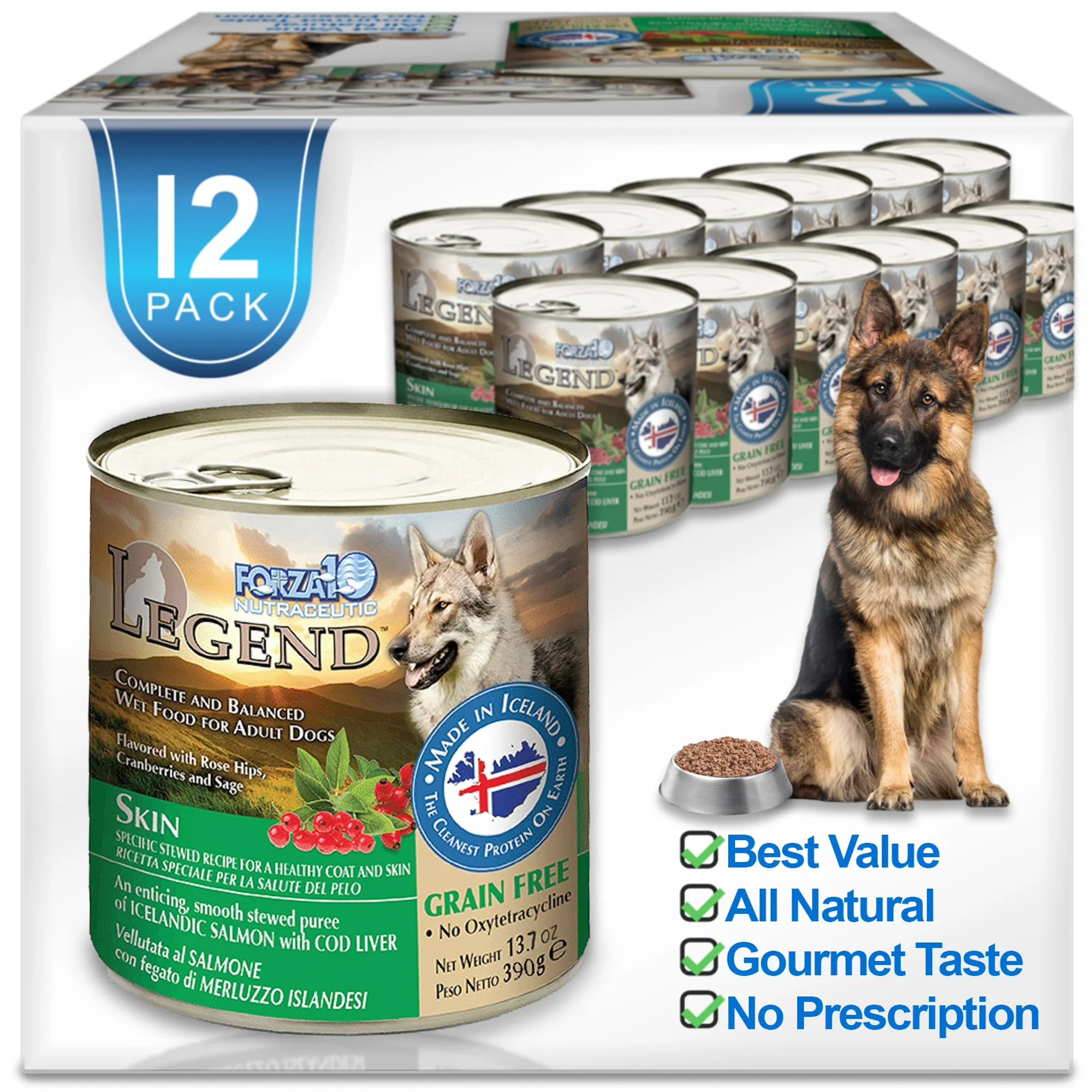 Forza10 Nutraceutic Legend Skin Icelandic Fish Recipe Grain-Free Canned Dog Food Usage