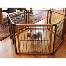 Wood Panel Pet Gate and  Pen Usage