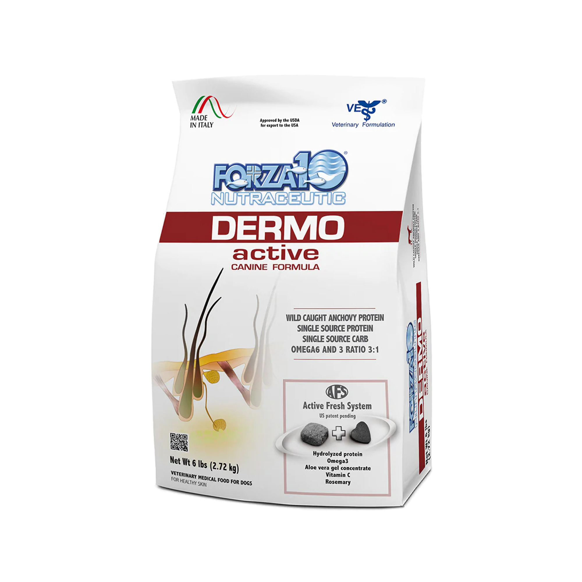 FORZA10 ACTIVE DERMO ドライフード 4kg Forza10 Nutraceutic Active Dermo Skin Support Diet Dry Dog Food