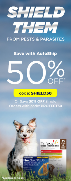 Save up to 50% OFF Flea, Tick and Heartworm Products