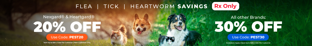 Save 30% OFF on Rx Flea & Tick and Heartworm